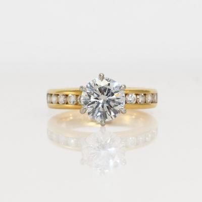 18K Yellow Gold Diamond Ring 1 78ct 7gr