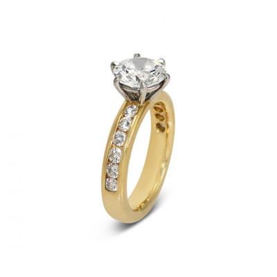 18K Yellow Gold Diamond Ring 1 78ct 7gr