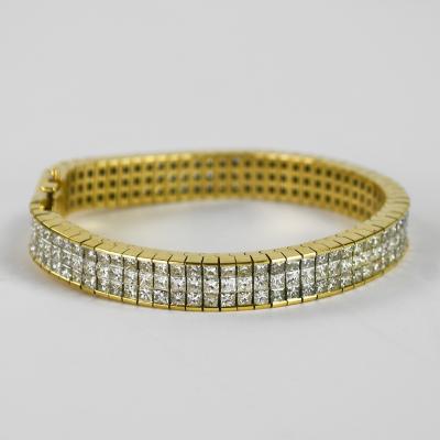 18K Yellow Gold Diamond Tennis Bracelet 15 00ct
