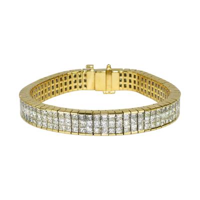 18K Yellow Gold Diamond Tennis Bracelet 15 00ct