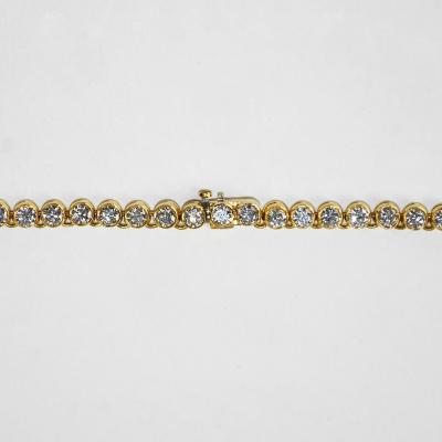 18K Yellow Gold Diamond Tennis Necklace 15 50ct