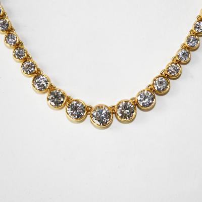 18K Yellow Gold Diamond Tennis Necklace 15 50ct