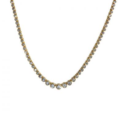 18K Yellow Gold Diamond Tennis Necklace 15 50ct