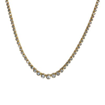 18K Yellow Gold Diamond Tennis Necklace 15 50ct