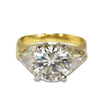 18K Yellow Gold GIA Certified Diamond Engagement Ring 6 73ct