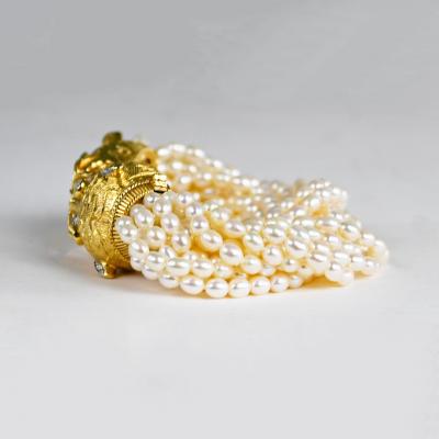 18K Yellow Gold Tiger Freshwater Pearl Bracelet