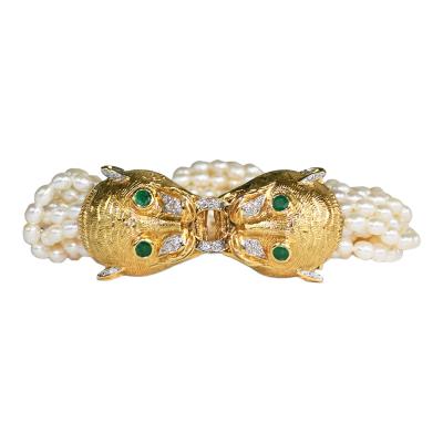 18K Yellow Gold Tiger Freshwater Pearl Bracelet