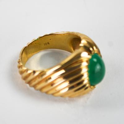 18K Yellow Gold Vintage Emerald Ring 3 75ct