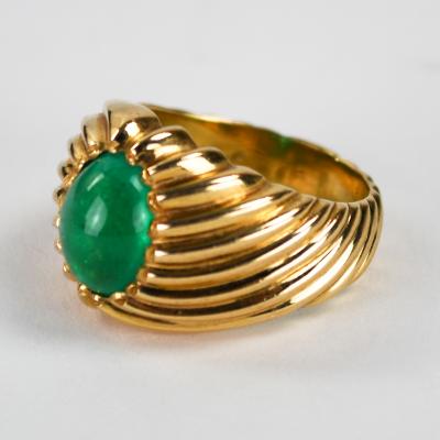 18K Yellow Gold Vintage Emerald Ring 3 75ct