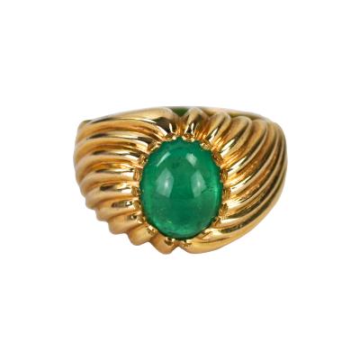 18K Yellow Gold Vintage Emerald Ring 3 75ct