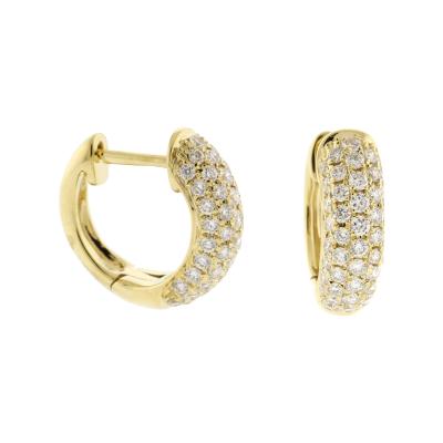 18KT GOLD DIAMOND HUGGIE EARRINGS