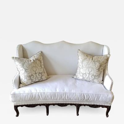 18TH C REGENCE BANQUETTE NEW WHITE UPHOLSTERY 