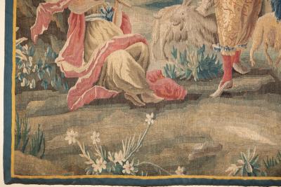 18TH CENTURY AUBUSSON CHINOISERIE TAPESTRY FRAGMENT AFTER A DRAWING BY BOUCHER