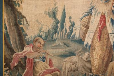 18TH CENTURY AUBUSSON CHINOISERIE TAPESTRY FRAGMENT AFTER A DRAWING BY BOUCHER