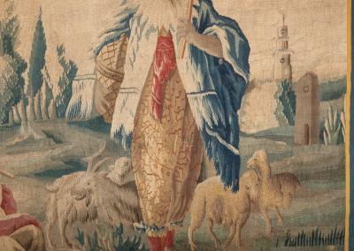 18TH CENTURY AUBUSSON CHINOISERIE TAPESTRY FRAGMENT AFTER A DRAWING BY BOUCHER