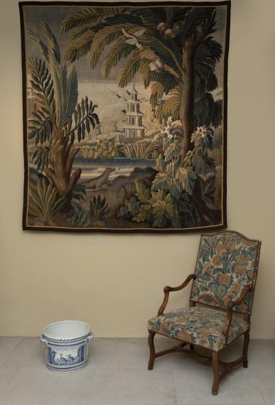 18TH CENTURY AUBUSSON VERDURE TAPESTRY