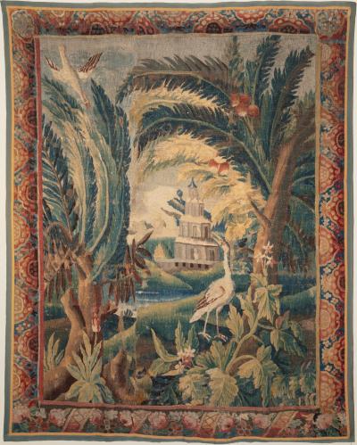 18TH CENTURY AUBUSSON VERDURE TAPESTRY