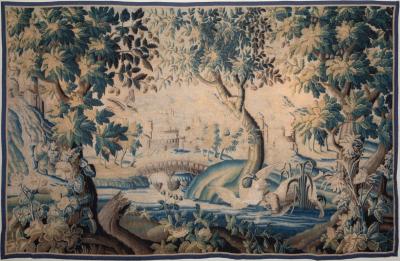18TH CENTURY AUBUSSON VERDURE TAPESTRY AFTER JEAN BAPTISTE OUDRY