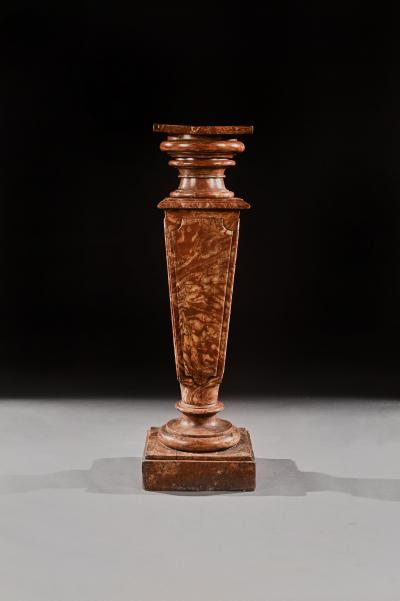 18TH CENTURY ITALIAN WALNUT MARBLEISED PEDESTAL
