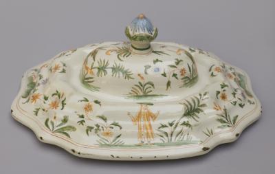 18TH CENTURY POLYCHROME FA ENCE SOUP TUREEN