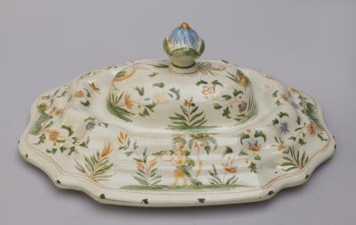 18TH CENTURY POLYCHROME FA ENCE SOUP TUREEN