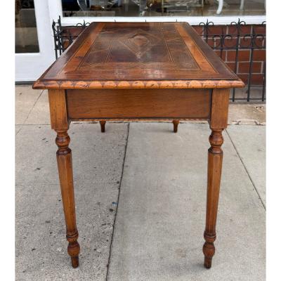 18c Style Francesco Molon for Giemme Fruitwood Inlaid Writing Table Desk