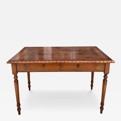18c Style Francesco Molon for Giemme Fruitwood Inlaid Writing Table Desk