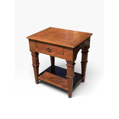 18c Style Italian Walnut Rustic European Side or End Table