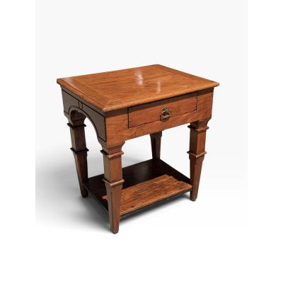 18c Style Italian Walnut Rustic European Side or End Table