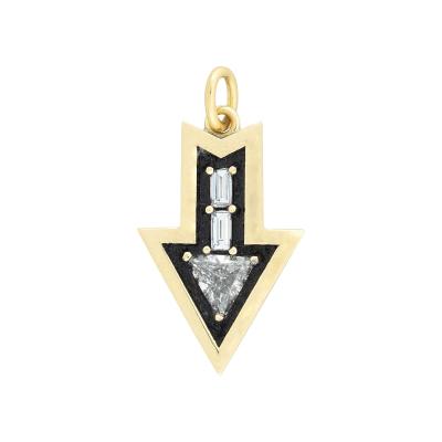 18kt Diamond Enamel Arrow Pendant