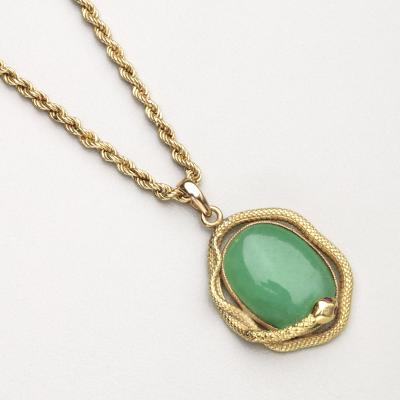 18kt Snake Pendant with Jade Ruby