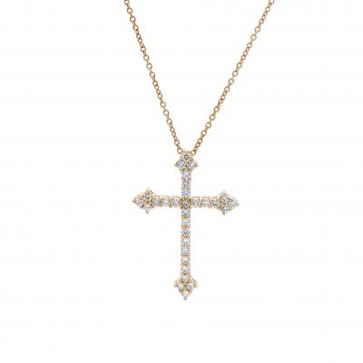 18kt Yellow Gold Diamond Cross