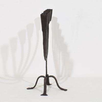 18th 19th Century Hand Forged Iron Candleholder