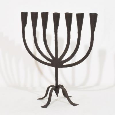 18th 19th Century Hand Forged Iron Candleholder