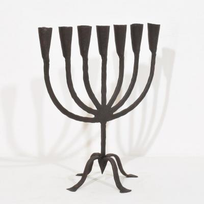 18th 19th Century Hand Forged Iron Candleholder