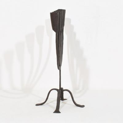 18th 19th Century Hand Forged Iron Candleholder