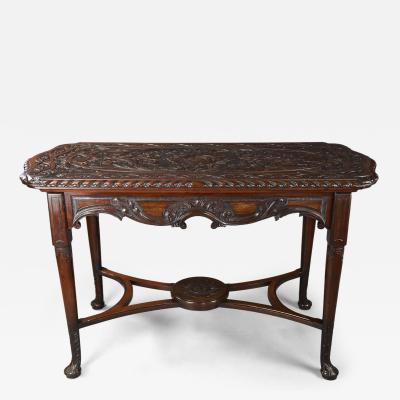 18th 19thc finely carved mahogany centre table