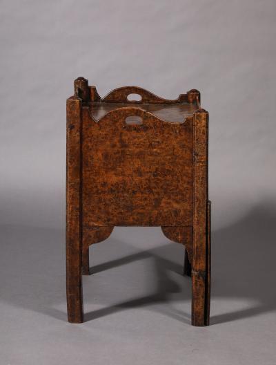 18th C Burl Elm Bedside Cabinet