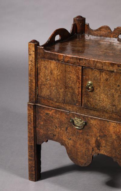 18th C Burl Elm Bedside Cabinet