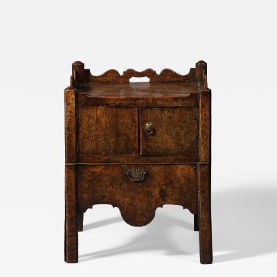 18th C Burl Elm Bedside Cabinet