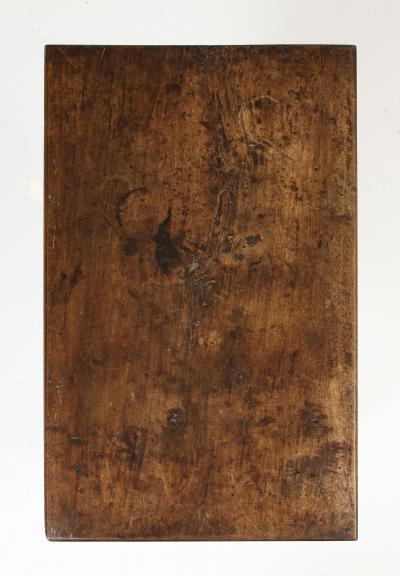 18th C French Walnut Table with Beautifully Executed Stretcher and Patina