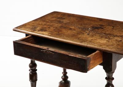 18th C French Walnut Table with Beautifully Executed Stretcher and Patina