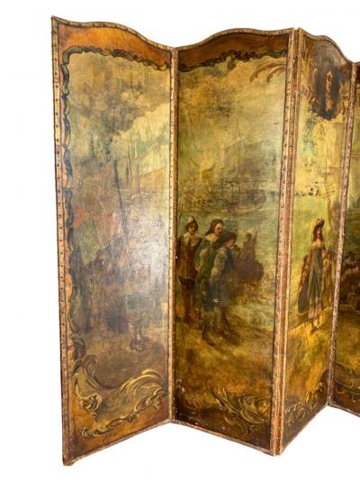 18th C Paravento oil painting