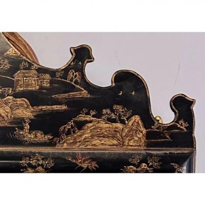 18th C Style Burton Ching Charles II Black Chinoiserie Regency Mirror