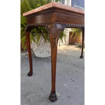 18th C Style Burton Ching Regency Style Marble Top Console Table