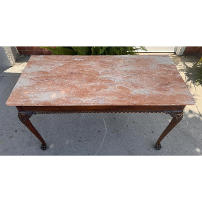 18th C Style Burton Ching Regency Style Marble Top Console Table