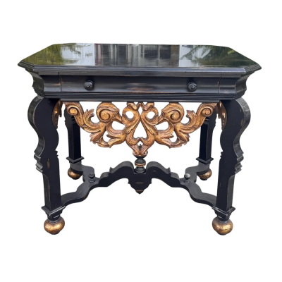 18th C Style Flemish Giltwood Ebony Console Table