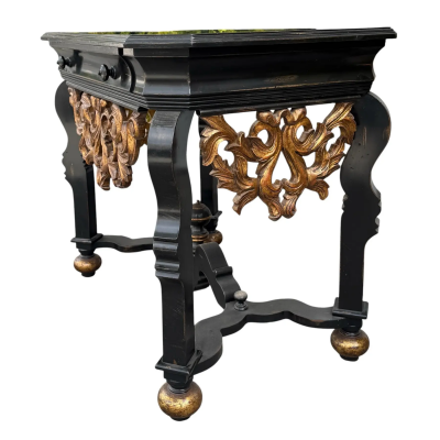 18th C Style Flemish Giltwood Ebony Console Table
