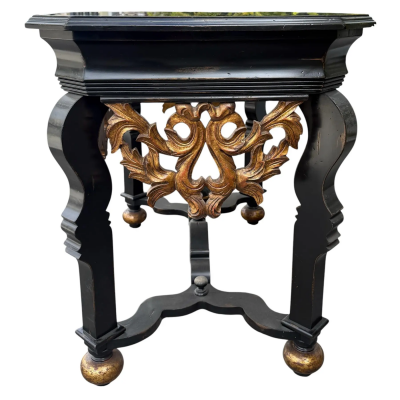 18th C Style Flemish Giltwood Ebony Console Table