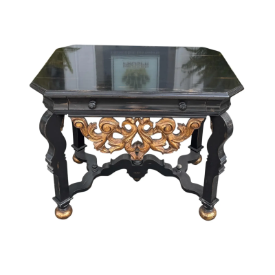 18th C Style Flemish Giltwood Ebony Console Table